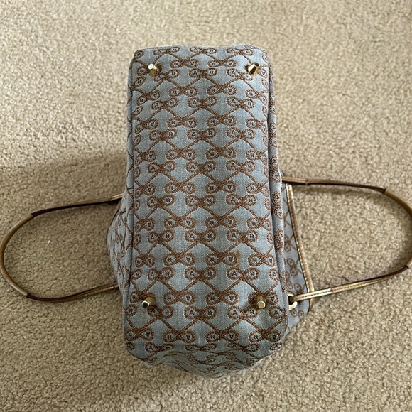 Anya Hindmarch Gray/Gold Fabric/Leather Tote - Picture 12 of 15